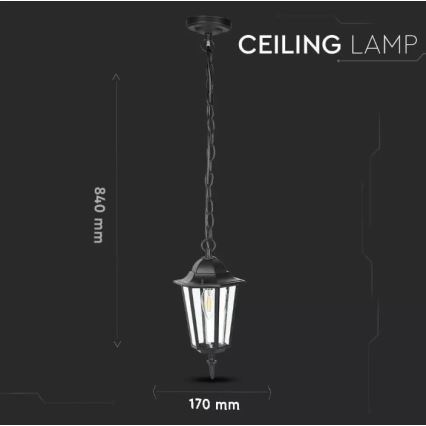 Уличная люстра на цепи 1xE27/40W/230V IP44 черная