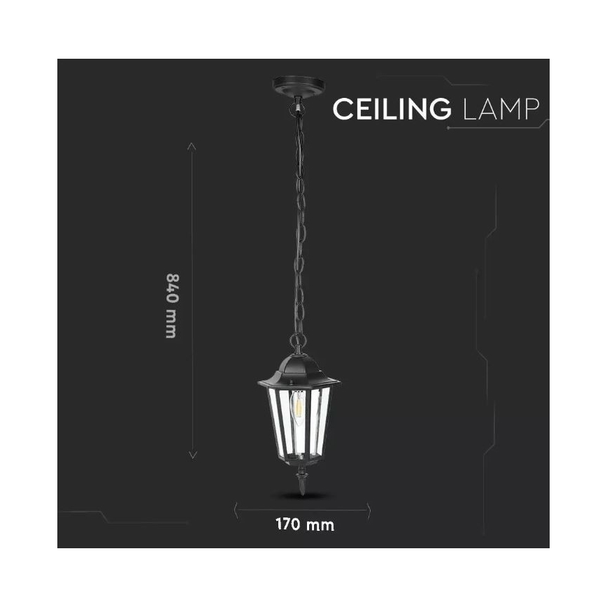 Уличная люстра на цепи 1xE27/40W/230V IP44 черная