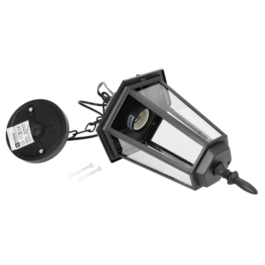 Уличная люстра на цепи 1xE27/60W/230V черная