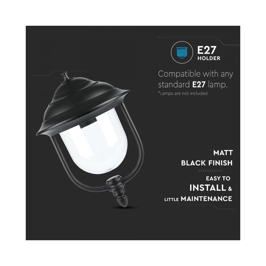 Уличная люстра на цепи 1xE27/60W/230V IP44 черный