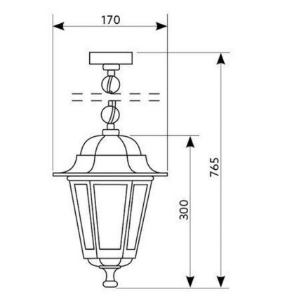 Уличная люстра на цепи 1xE27/60W/230V IP44 золотая