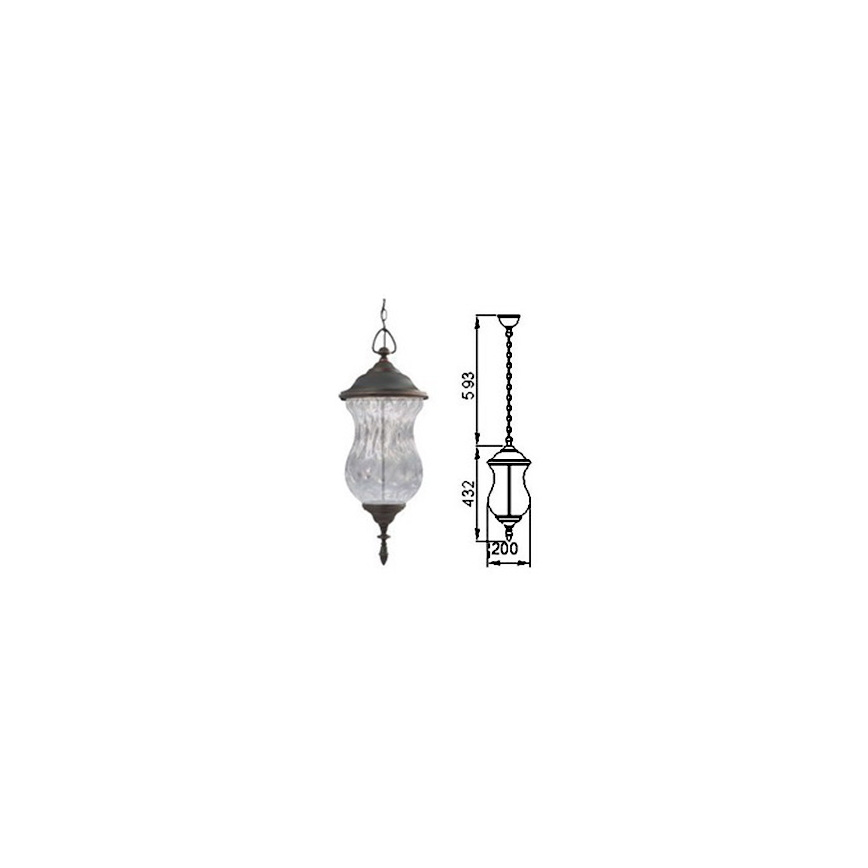 Уличная люстра на цепи MARSYLIA 3xLED/3W/230V
