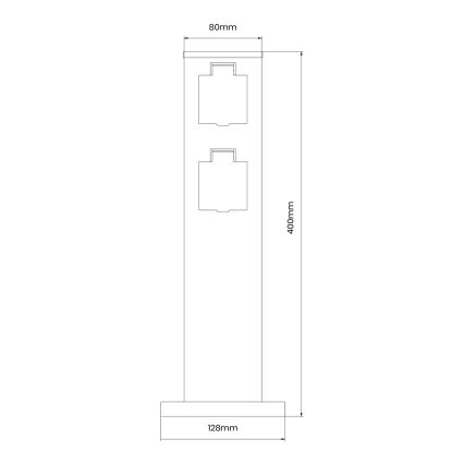 Уличная розеточная колонна 2Z SCHUKO 230V IP44 40 см черный