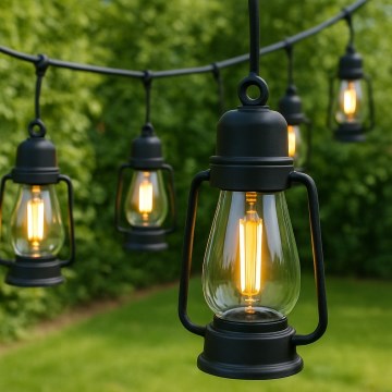 Уличный декоративная гирлянда GARLAND 10xLED 10 м IP44 теплый белый
