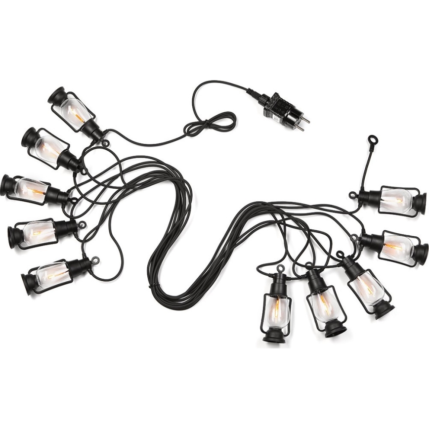 Уличный декоративная гирлянда GARLAND 10xLED 10 м IP44 теплый белый