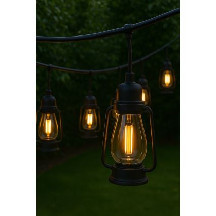 Уличный декоративная гирлянда GARLAND 10xLED 10 м IP44 теплый белый