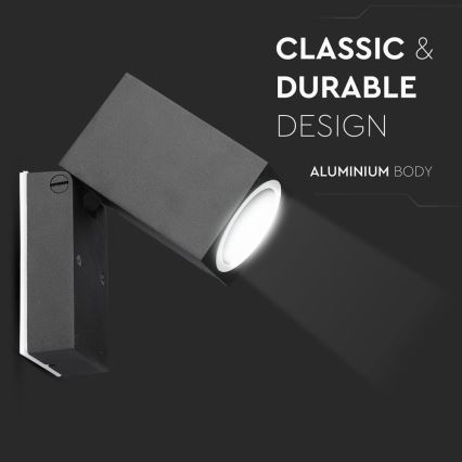 Уличный гибкий настенный светильник 1xGU10/35W/230V IP44 черный