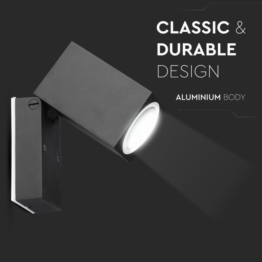 Уличный гибкий настенный светильник 1xGU10/35W/230V IP44 черный