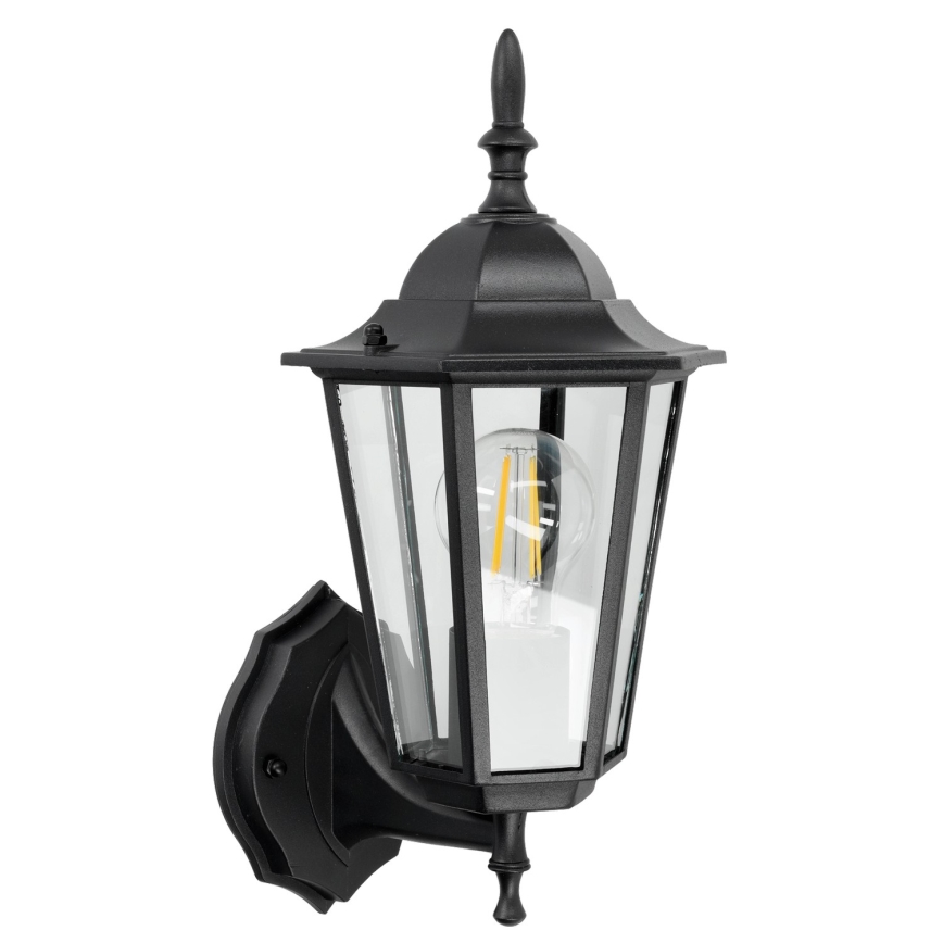 Уличный настенный светильник 1xE27/60W/230V IP44 черный
