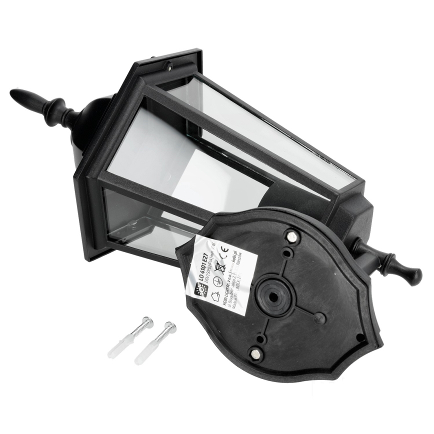 Уличный настенный светильник 1xE27/60W/230V IP44 черный