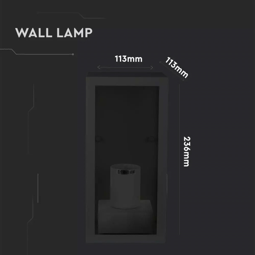 Уличный настенный светильник 1xE27/60W/230V IP44