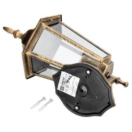 Уличный настенный светильник 1xE27/60W/230V IP44 золотой