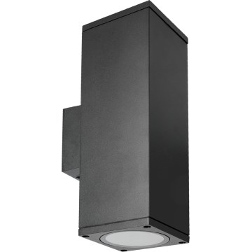Уличный настенный светильник 2xGU10/35W/230V IP54 угловой черный