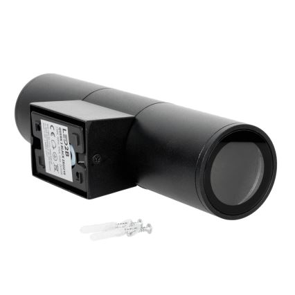Уличный настенный светильник 2xGU10/35W/230V IP54 круглый черный