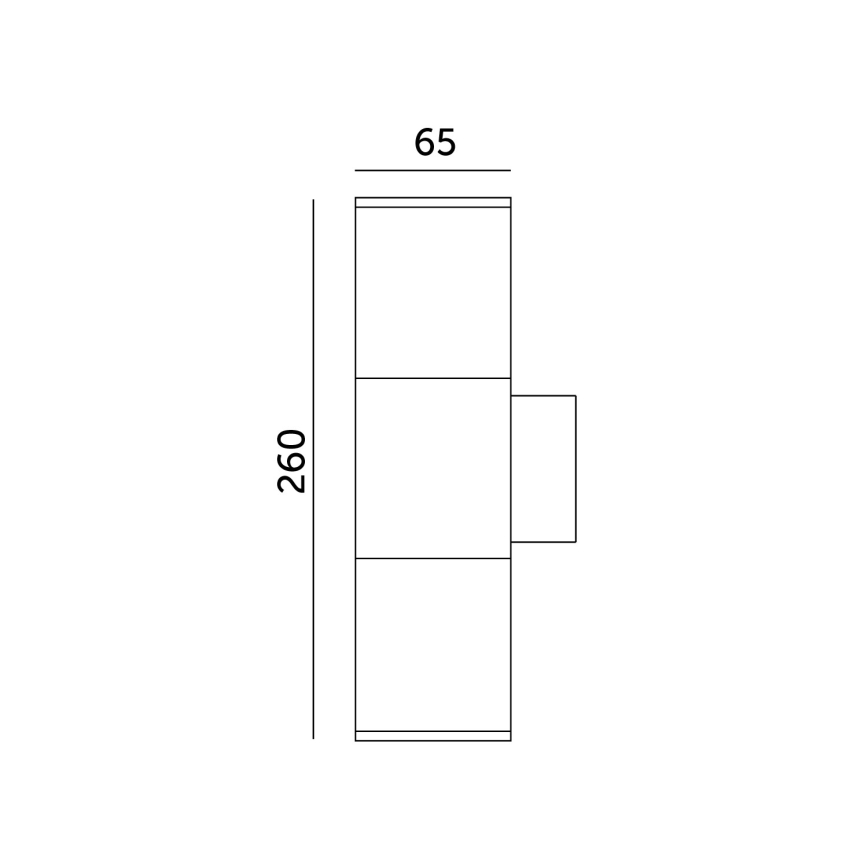 Уличный настенный светильник 2xGU10/35W/230V IP54 круглый черный