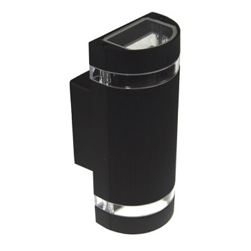 Уличный настенный светильник KORTEK 2xGU10/30W/230V IP44 черный