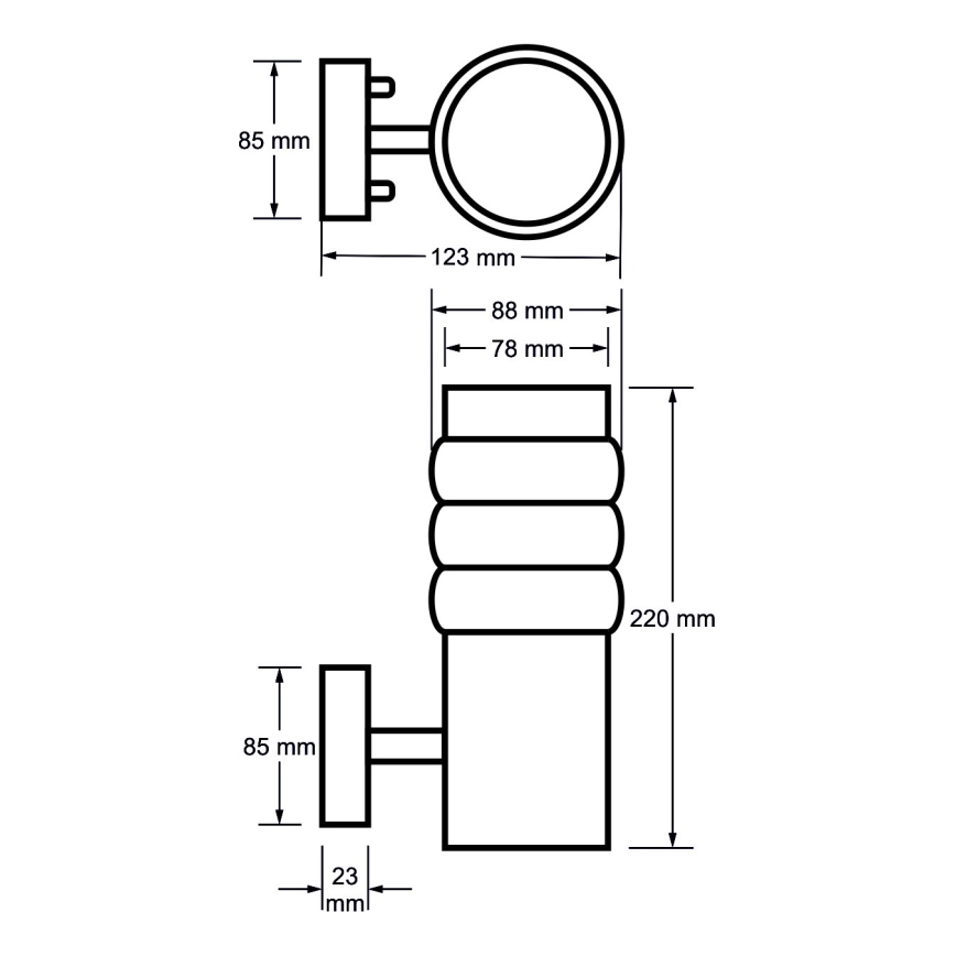 Уличный настенный светильник LULA BIS 1xE27/60W/230V IP44 нержавеющая сталь