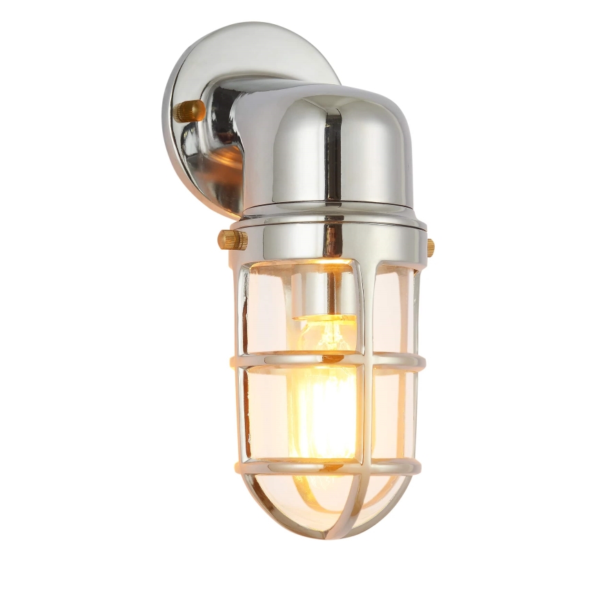 Уличный настенный светильник LUND 1xE27/12W/230V IP44 блестящий хром