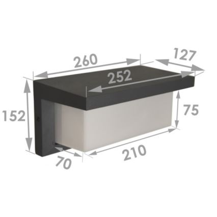 Уличный настенный светильник NEELY 1xE27/12W/230V IP54 черный