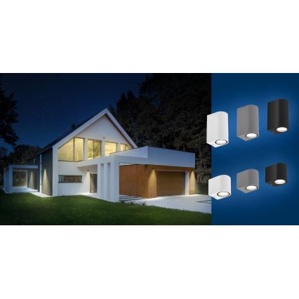 Уличный настенный светильник PARETE 2xGU10/6W/230V IP54 белый