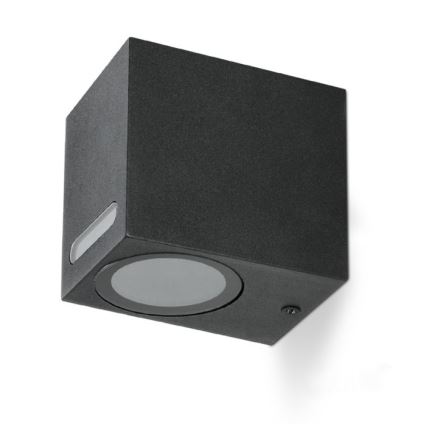Уличный настенный светильник QUERK 1xGU10/35W/230V IP54 8 см черный