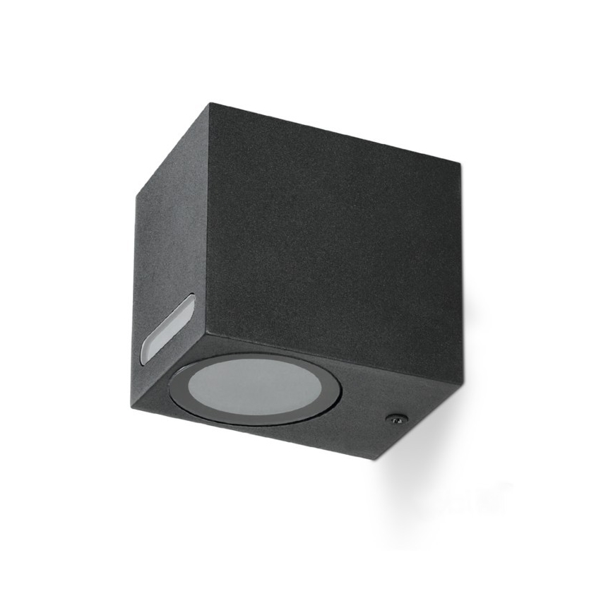 Уличный настенный светильник QUERK 1xGU10/35W/230V IP54 8 см черный