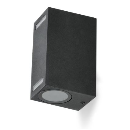 Уличный настенный светильник QUERK 2xGU10/35W/230V IP54 15 см черный
