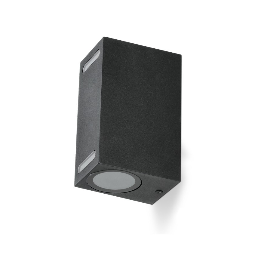 Уличный настенный светильник QUERK 2xGU10/35W/230V IP54 15 см черный