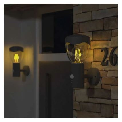 Уличный настенный светильник с датчиком ARTEO 1xE27/15W/230V IP44