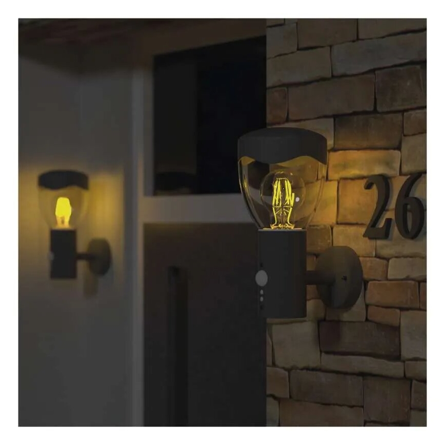 Уличный настенный светильник с датчиком ARTEO 1xE27/15W/230V IP44