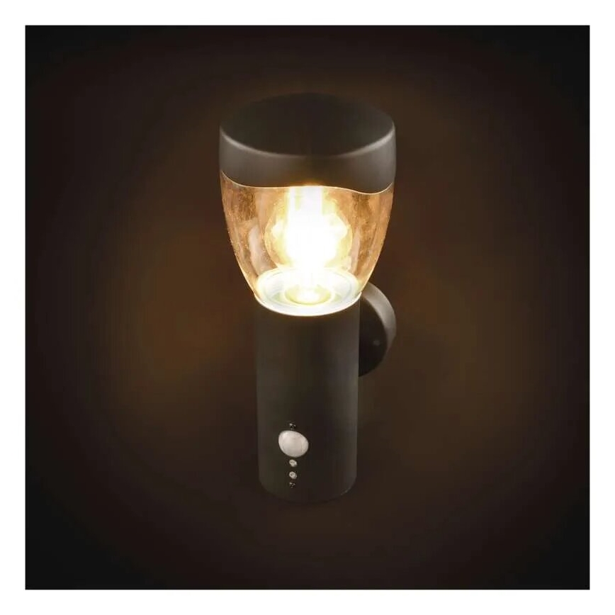 Уличный настенный светильник с датчиком ARTEO 1xE27/15W/230V IP44