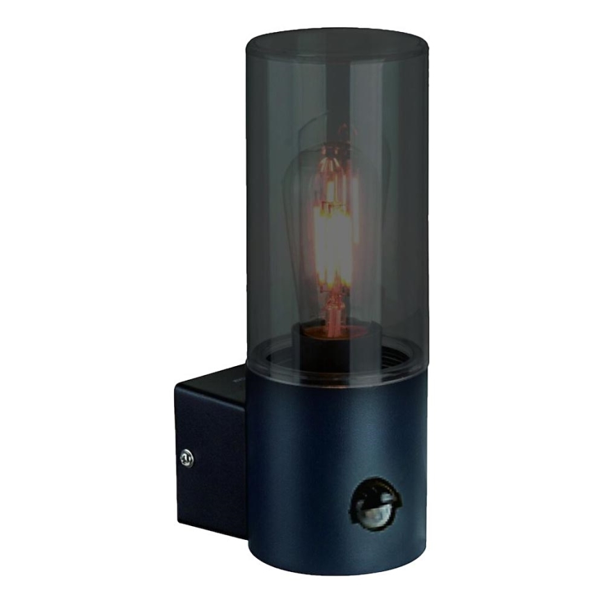 Уличный настенный светильник с датчиком движения HARLEM 1xE27/60W/230V IP44 черный