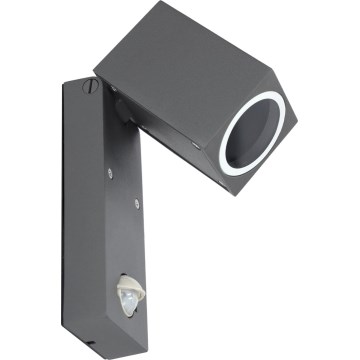 Уличный настенный светильник с датчиком QUAZAR 1xGU10/35W/230V IP44 серый