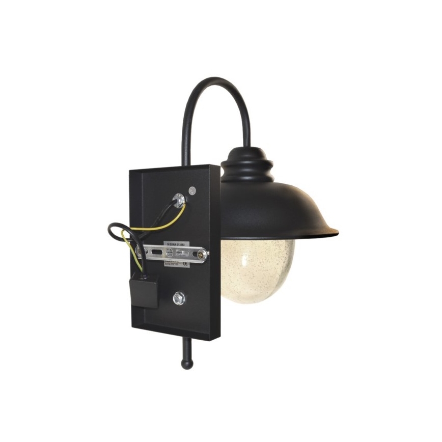 Уличный настенный светильник ZUNA 1xE27/60W/230V IP44 черный