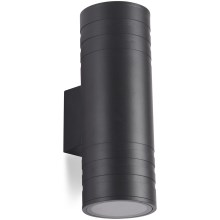 Уличный настенный светильник 2xGU10/35W/230V IP54 круглый черный