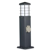 Уличный светильник-столб с розетками 1xE27/13W/230V IP44