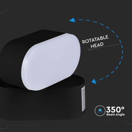 Уличный светодиодный гибкий настенный светильник LED/5W/230V 3000K IP65 черный
