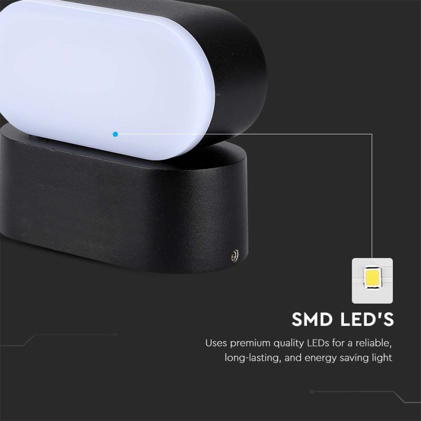 Уличный светодиодный гибкий настенный светильник LED/5W/230V 3000K IP65 черный