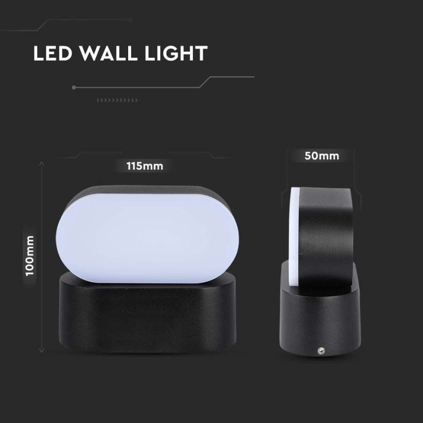 Уличный светодиодный гибкий настенный светильник LED/5W/230V 3000K IP65 черный