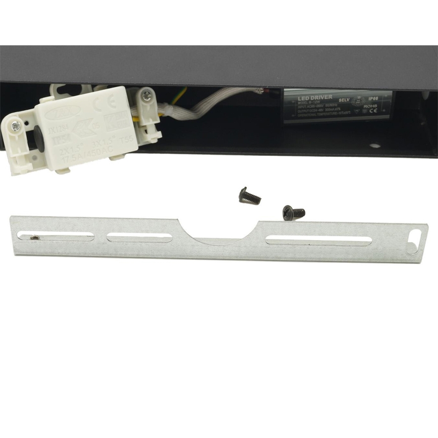 Уличный светодиодный гибкий настенный светильник 2xLED/16W/230V IP54 90 см черный