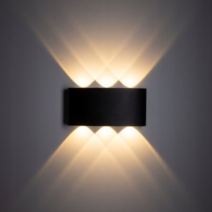 Уличный светодиодный настенный светильник ARROW 6xLED/1W/230V IP54 черный