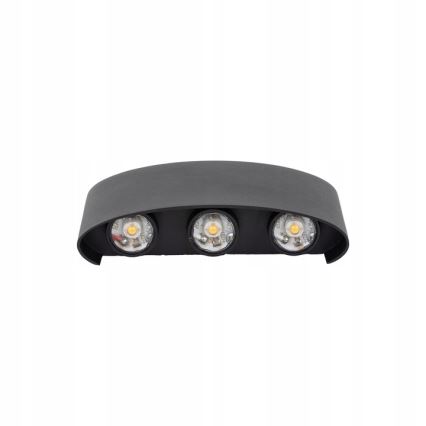 Уличный светодиодный настенный светильник ARROW 6xLED/1W/230V IP54 черный
