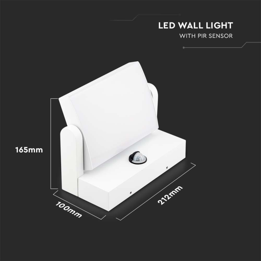 Уличный светодиодный настенный светильник c датчиком LED/17W/230V 3000K IP65