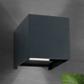 Уличный светодиодный настенный светильник CUBE 2xLED/3W/230V IP54 антрацит