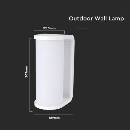 Уличный светодиодный настенный светильник LED/12W/230V 3000/4200/6500K IP65 белый