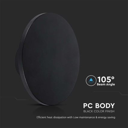 Уличный светодиодный настенный светильник LED/12W/230V 3000K IP65 черный