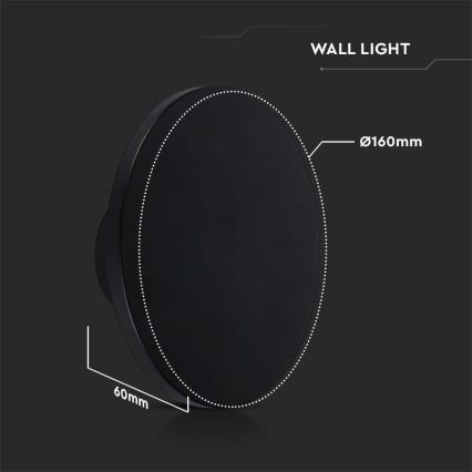 Уличный светодиодный настенный светильник LED/12W/230V 4000K IP65 черный