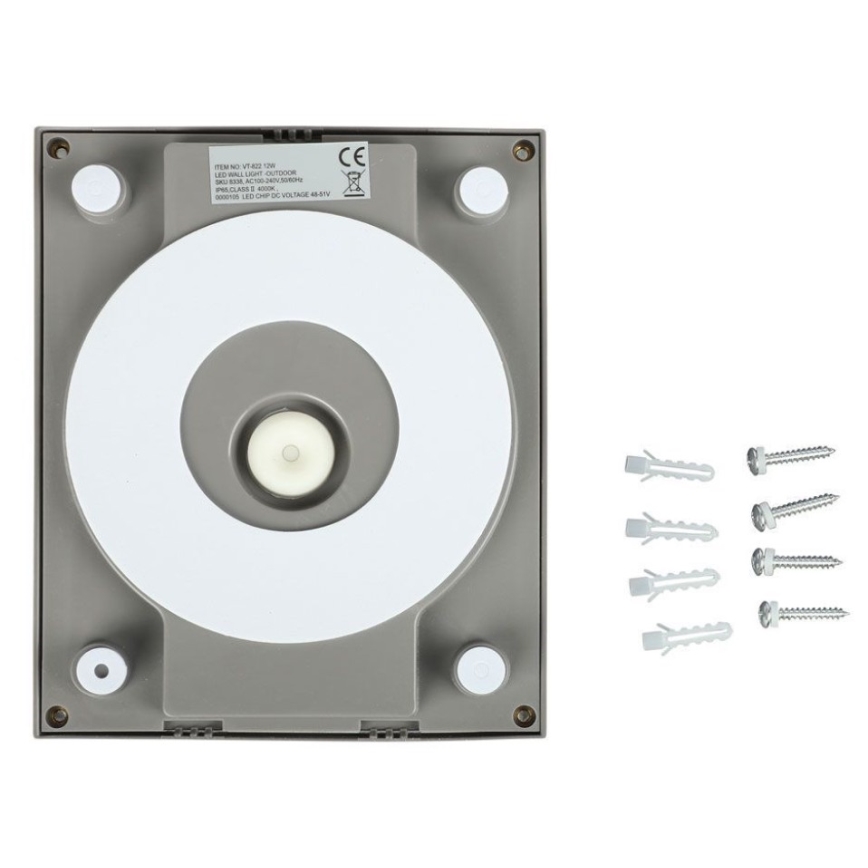 Уличный светодиодный настенный светильник LED/12W/230V 4000K IP65 серый