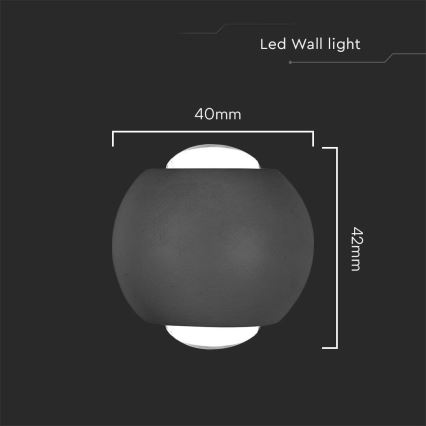 Уличный светодиодный настенный светильник LED/2W/230V 3000K IP54 черный