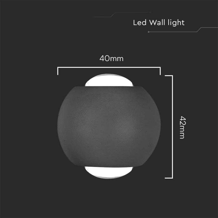 Уличный светодиодный настенный светильник LED/2W/230V 3000K IP54 черный